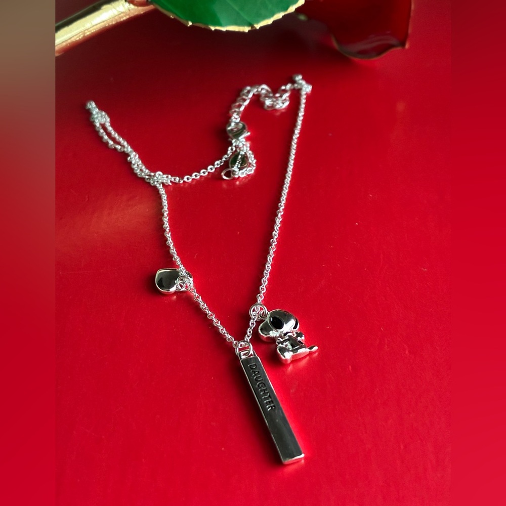 Peanuts Silver Necklace Set with Snoopy Charms - Picture 3 of 16